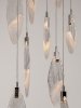Lampa wisząca LED wielopunktowa owalne szklane klosze z wgłębieniami 60cm designerska nowoczesna ściemnialna Luces Exclusivas